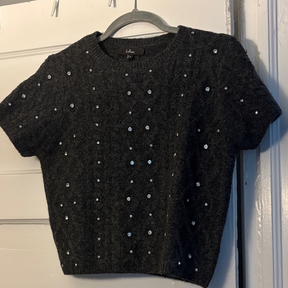 Lulu's Black Sweater with Silver Accents